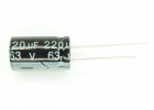 Конденсатор электролитический 220мкФ 63В 20% 105°C (10х17мм)