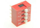 KF1001-04P-R0-GS (Красный) DIP переключатель 4 поз. 24В 0,025А
