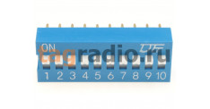KF1001-10P-B0-GS (Синий) DIP переключатель 10 поз. 24В 0,025А
