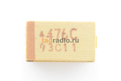 TAJC476K016R (CASE C) Конденсатор танталовый SMD 47 мкФ 16В 10%
