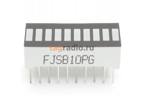 FJSB10PG (Зелёный) Светодиодный индикатор 10 сегментов