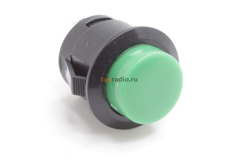 R13-507K/G Кнопка на панель зеленая без фиксации OFF-(ON) SPST 250В 3А ...