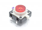 TSL-012/R Кнопка тактовая красная с подсветкой 2-3В 12х12мм h=7,2мм 6 конт. SPST-NO (7мм)