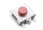 Кнопка тактовая SMD 6х6,2мм h=3,1мм красная 5 конт. (1 GND) SPST-NO