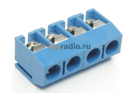 KF301V-5.0-04P-1B (Синий) Винтовой клеммник на плату 4 конт. шаг 5мм 250В 17,5А