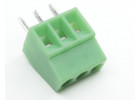 LF120-2.54-03P (Зеленый) Винтовой клеммник на плату 3 конт. шаг 2,54мм 150В 6А