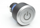 QN22-F2 /Blue Антивандальная кнопка на панель с подсветкой 6В без фиксации ON-(ON) SPDT 250В 5А 16мм (Синий)