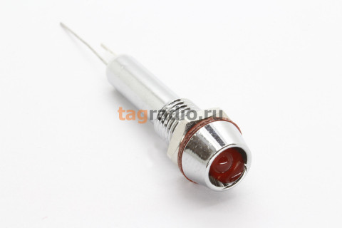 XD22-6 / R Светодиодный индикатор на панель D=6мм 24В металл (Красный)