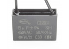 CBB61 Пусковой конденсатор 5мкФ 450В (37х14х25мм)
