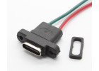 Гнездо Type-C с проводом 2 конт. на панель 5,5x11,2мм (черный)