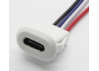 Гнездо Type-C с проводом 4 конт. на панель 5x12мм (белый)