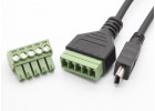 Штекер Mini USB с клеммной колодкой 5 конт. на проводе (0,2м)