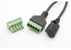 Гнездо Mini USB с клеммной колодкой 5 конт. на проводе (0,2м)