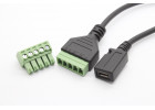 Гнездо Micro USB с клеммной колодкой 5 конт. на проводе (0,2м)
