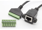 Розетка RJ-45 8P8C с клеммной колодкой 8 конт. на проводе (0,2м)