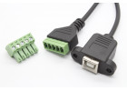 Гнездо USB-B с клеммной колодкой 5 конт. на проводе (0,2м)