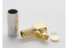 MMCX-JWC-1.5 Gold Штекер MMCX угловой под обжим кабеля RG174/RG179/RG188/RG316/RD315/LMR100