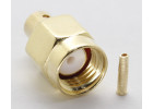 RP-SMA-J-B3 Gold Штекер SMA с инверсной жилой под пайку кабеля RG141/RG402/SFT50-3