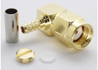 RP-SMA-JWC-1.5 Gold Штекер SMA угловой с инверсной жилой под обжим кабеля RG174/RG179/RG188/RG316/RD315/LMR100
