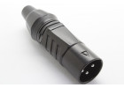 RC-D1034M Штекер XLR 3конт. на кабель (Черный)