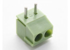 KF350R-3.50-02P-1G (Зеленый) Винтовой клеммник на плату угловой 2 конт. шаг 3,5мм 130В 10А