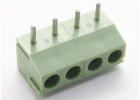 KF396R-3.96-04P-1G (Зеленый) Винтовой клеммник на плату угловой 4 конт. шаг 3,96мм 130В 10А