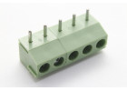 KF396R-3.96-05P-1G (Зеленый) Винтовой клеммник на плату угловой 5 конт. шаг 3,96мм 130В 10А
