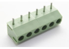 KF396R-3.96-06P-1G (Зеленый) Винтовой клеммник на плату угловой 6 конт. шаг 3,96мм 130В 10А