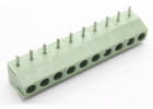 KF396R-3.96-10P-1G (Зеленый) Винтовой клеммник на плату угловой 10 конт. шаг 3,96мм 130В 10А