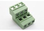 KF127DG-5.08-03P-2G (Зеленый) Винтовой двухрядный клеммник на плату 3x2 конт. шаг 5,08мм 250В 15А