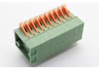KF141R-2.54-10P-1G (Зеленый) Нажимной клеммник на плату угловой 10 конт. шаг 2,54мм 130В 6А