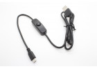 Кабель питания одноплатного ПК USB тип A - microUSB 1м с выключателем