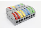 LT4-8 Клемма зажимная проходная 4-х полюсная разветвительная x2 250В 24А 0,08-2,5/4 кв.мм (красный/синий/желтый/зеленый)