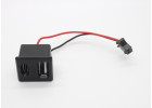 Гнездо Type-C/USB с проводом 2 конт. на панель 19x22мм (черный)