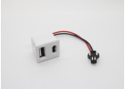 Гнездо Type-C/USB с проводом 2 конт. на панель 19x22мм (белый)