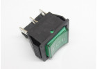 KCD4-203N-C6-G/6P Переключатель на панель с подсветкой 220В зеленый ON-OFF-ON DPDT 250В 15А (27,8x21,8мм)