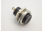 DS-212/B Кнопка на панель черная без фиксации OFF-(ON) SPST 250В 3А (16мм)