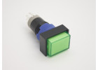 LAS12-A1/Green Кнопка на панель с подсветкой 220В без фиксации ON-(ON) SPDT 250В 3А 12мм (зеленый) пластик