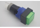 LAS12-A2/Green Кнопка на панель с подсветкой 220В с фиксацией ON-ON SPDT 250В 3А 12мм (зеленый) пластик