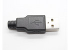 Вилка USB-A 2.0 на кабель 4 конт. в корпусе пластик (черный)